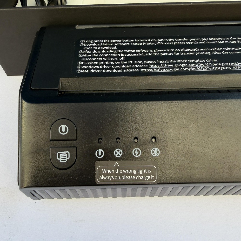 Meiyunprt Tattoo Printer Thermal Copier MHT-P8008 Bluetooth USB Black Portable - Picture 2 of 6